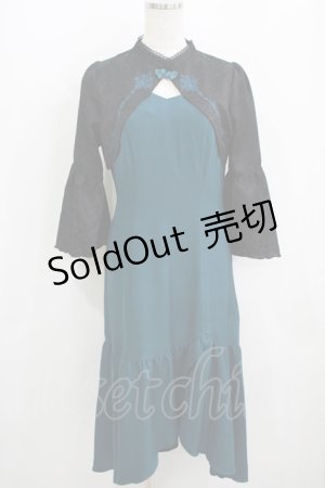 画像: axes femme POETIQUE / ロータス刺繍チャイナワンピース M グリーン H-25-05-16-1046-AX-OP-NS-ZH
