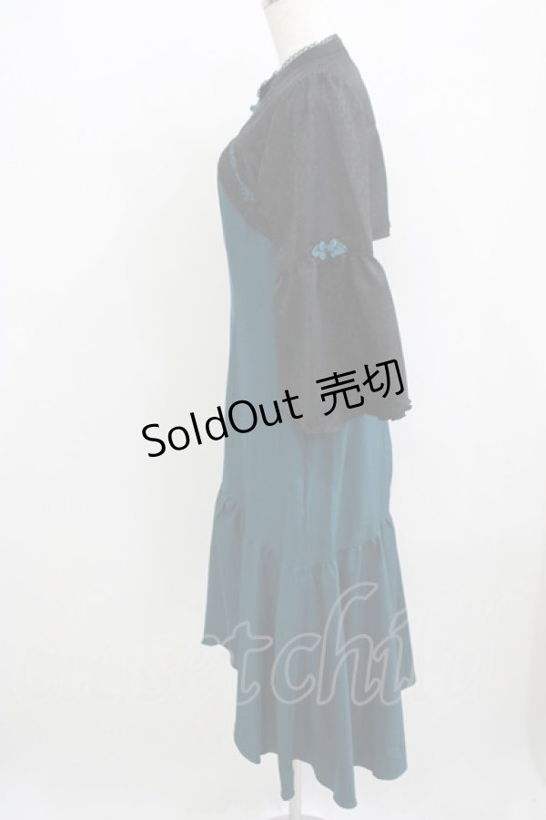 画像2: axes femme POETIQUE / ロータス刺繍チャイナワンピース M グリーン H-25-05-16-1046-AX-OP-NS-ZH (2)