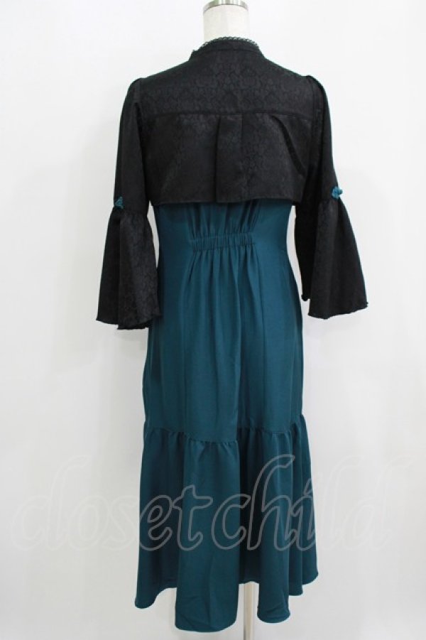 画像3: axes femme POETIQUE / ロータス刺繍チャイナワンピース M グリーン H-25-05-16-1046-AX-OP-NS-ZH (3)