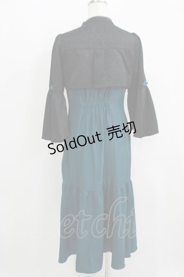 画像3: axes femme POETIQUE / ロータス刺繍チャイナワンピース M グリーン H-25-05-16-1046-AX-OP-NS-ZH (3)