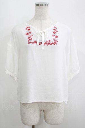 画像: Fi.n.t / ヨークフルーツ刺繍ブラウス Free OFF WHITE H-25-05-16-1050-CA-BL-NS-ZH