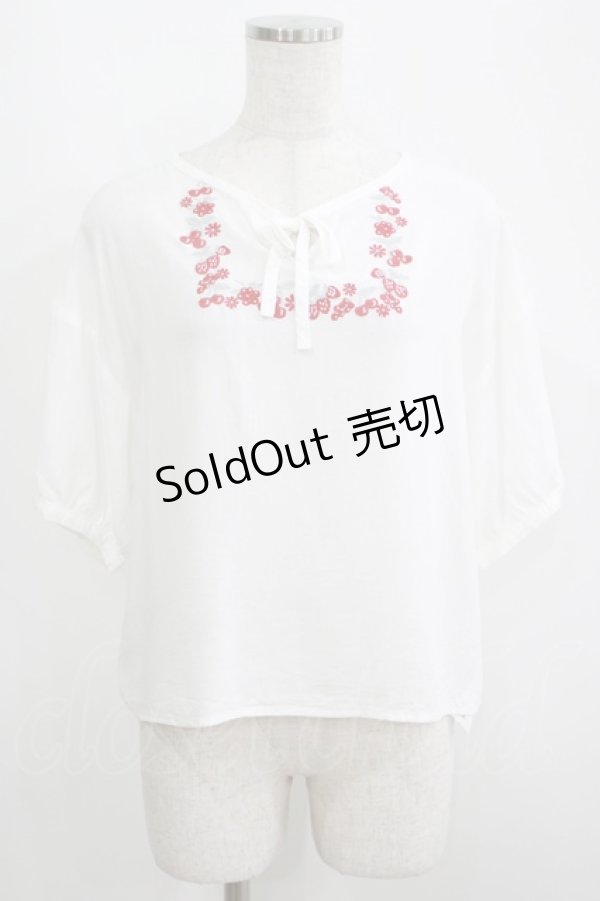 画像1: Fi.n.t / ヨークフルーツ刺繍ブラウス Free OFF WHITE H-25-05-16-1050-CA-BL-NS-ZH (1)