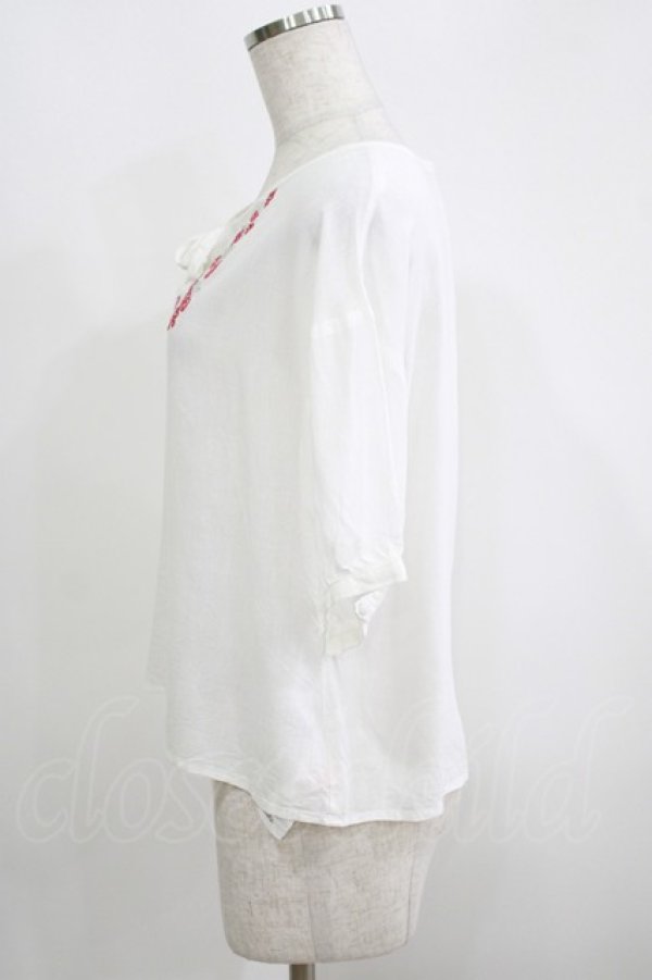 画像2: Fi.n.t / ヨークフルーツ刺繍ブラウス Free OFF WHITE H-25-05-16-1050-CA-BL-NS-ZH (2)