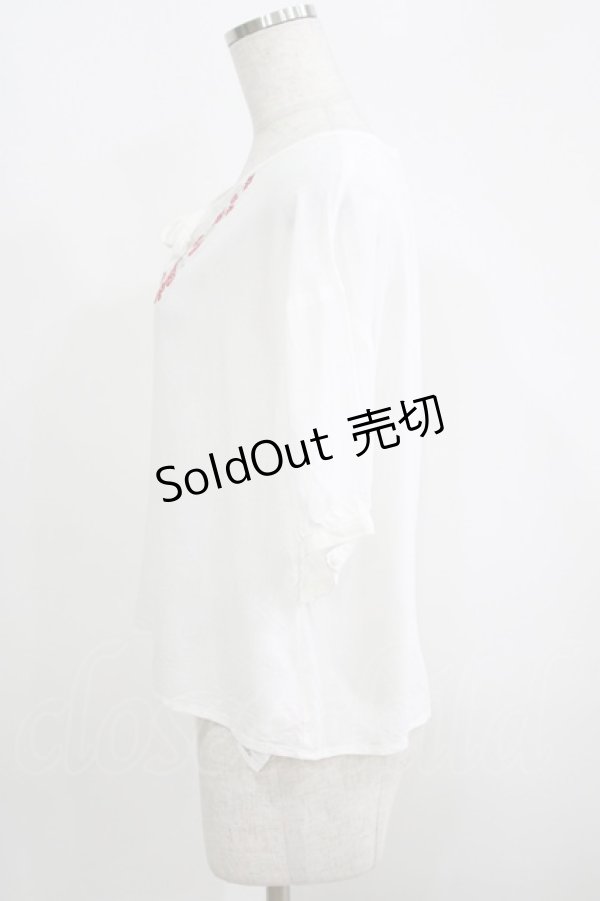 画像2: Fi.n.t / ヨークフルーツ刺繍ブラウス Free OFF WHITE H-25-05-16-1050-CA-BL-NS-ZH (2)