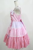 画像2: Angelic Pretty / ギンガム配色肩リボンジャンパースカート Free ピンク/ラベンダー H-25-05-16-1005-AP-OP-NS-ZH (2)