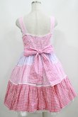 画像3: Angelic Pretty / ギンガム配色肩リボンジャンパースカート Free ピンク/ラベンダー H-25-05-16-1005-AP-OP-NS-ZH (3)
