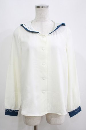 画像: Fi.n.t / ヒートカットセーラーブラウス Free OFF/NAVY H-25-05-16-1057-CA-BL-NS-ZH