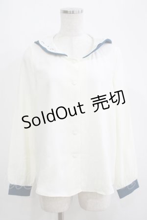 画像: Fi.n.t / ヒートカットセーラーブラウス Free OFF/NAVY H-25-05-16-1057-CA-BL-NS-ZH