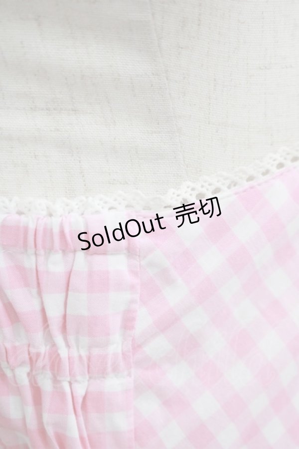 画像5: Angelic Pretty / ギンガム配色肩リボンジャンパースカート Free ピンク/ラベンダー H-25-05-16-1005-AP-OP-NS-ZH (5)