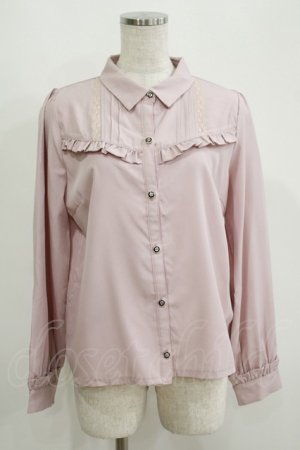 画像: axes femme / チェーンブローチ付ブラウス M ピンク H-25-05-16-1060-AX-BL-NS-ZH