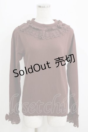 画像: axes femme kawaii / レーシーフリルニットプル M 茶 H-25-05-16-1069-AX-TO-YZ-ZH
