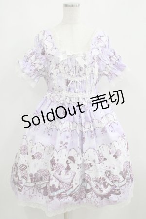 画像: ALICE and the PIRATES / 水彩の恋空と雨音のしらべ柄ワンピース Free ラベンダー H-25-05-16-1006-PA-OP-NS-ZH