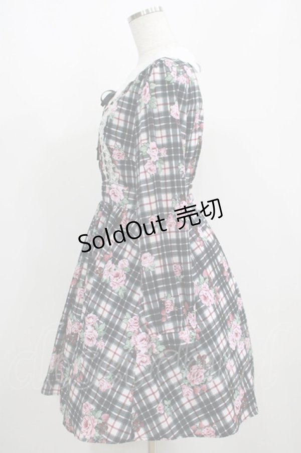 画像2: Ank Rouge / ストロベリーチェックワンピース M ブラック H-25-05-16-1007-CA-OP-NS-ZH (2)