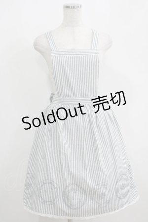画像: Fi.n.t / ストライプエプロンスカート Free BLUE GRAY H-25-05-16-1013-CA-SK-NS-ZH