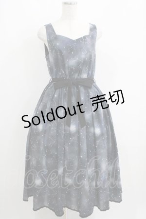 画像: axes femme POETIQUE / 冬の星座柄ハートネックワンピース M ブラック H-25-05-16-1019-AX-OP-NS-ZH