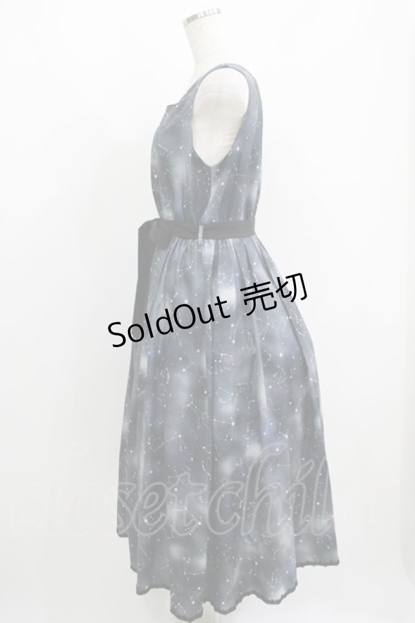 画像2: axes femme POETIQUE / 冬の星座柄ハートネックワンピース M ブラック H-25-05-16-1019-AX-OP-NS-ZH (2)