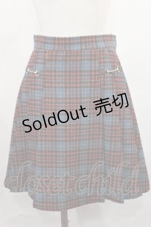 画像: F i.n.t / ダブルビット使いプリーツスカート Free RED×NV H-25-05-16-022-CA-SK-NS-ZH