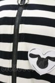 画像3: NieR Clothing / 半袖ZIPパーカー  白黒ボーダー×赤黒ボーダー H-25-05-17-032-PU-TO-KB-ZH (3)