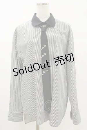 画像: MILKBOY / ROUND COLLAR PUNK TIE SHIRTS  クロシロストライプ×クロ H-25-05-17-034-MB-BL-KB-ZH