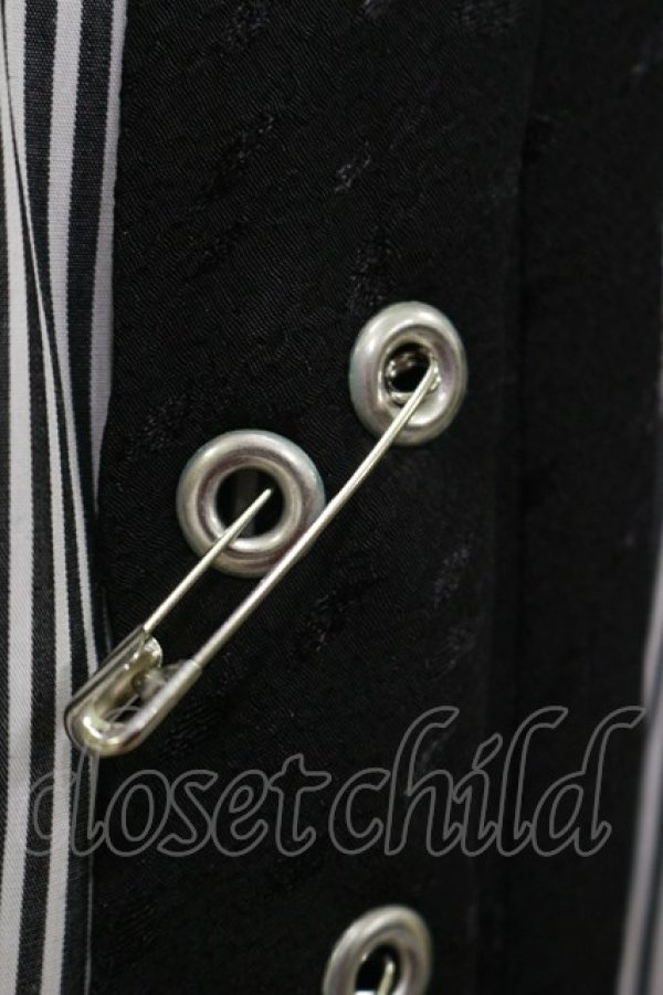 画像3: MILKBOY / ROUND COLLAR PUNK TIE SHIRTS  クロシロストライプ×クロ H-25-05-17-034-MB-BL-KB-ZH (3)