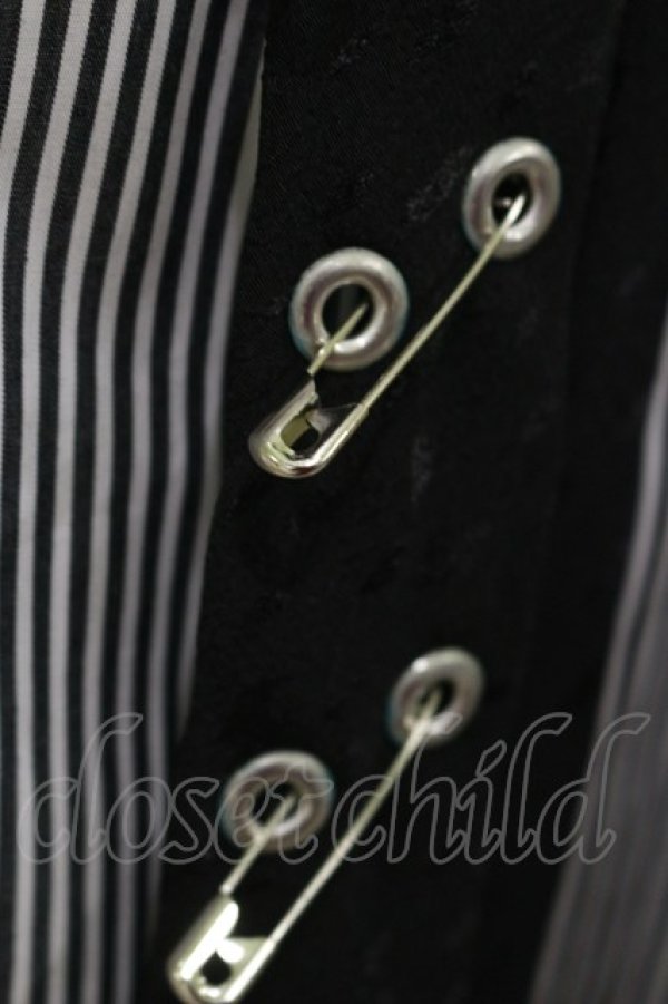 画像4: MILKBOY / ROUND COLLAR PUNK TIE SHIRTS  クロシロストライプ×クロ H-25-05-17-034-MB-BL-KB-ZH (4)