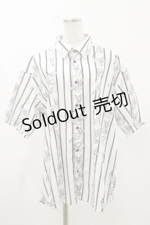 画像: MILKBOY / CAT STRIPE SHIRTS  シロ H-25-05-17-035-MB-BL-KB-ZH