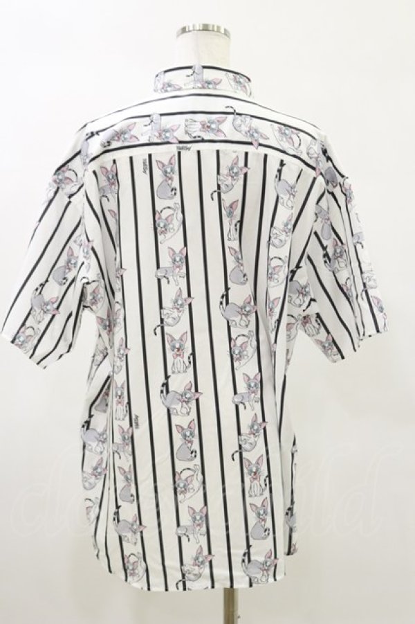 画像2: MILKBOY / CAT STRIPE SHIRTS  シロ H-25-05-17-035-MB-BL-KB-ZH (2)
