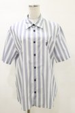 画像1: MILKBOY / LOGO Stripe shirt  ホワイト×ブルー H-25-05-17-036-MB-BL-KB-ZH (1)