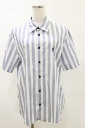 画像: MILKBOY / LOGO Stripe shirt  ホワイト×ブルー H-25-05-17-036-MB-BL-KB-ZH