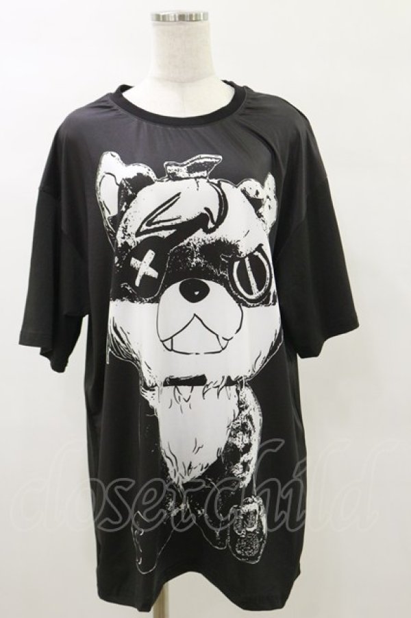 画像1: NieR Clothing / プリント半袖CUTSEW  黒 H-25-05-17-039-PU-TO-KB-ZH (1)