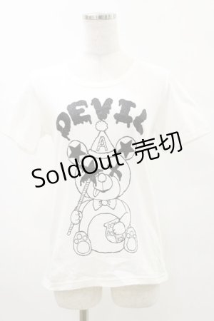画像: MALKOMALKA / プリントTシャツ  白×黒 H-25-05-17-044-PU-TO-KB-ZH