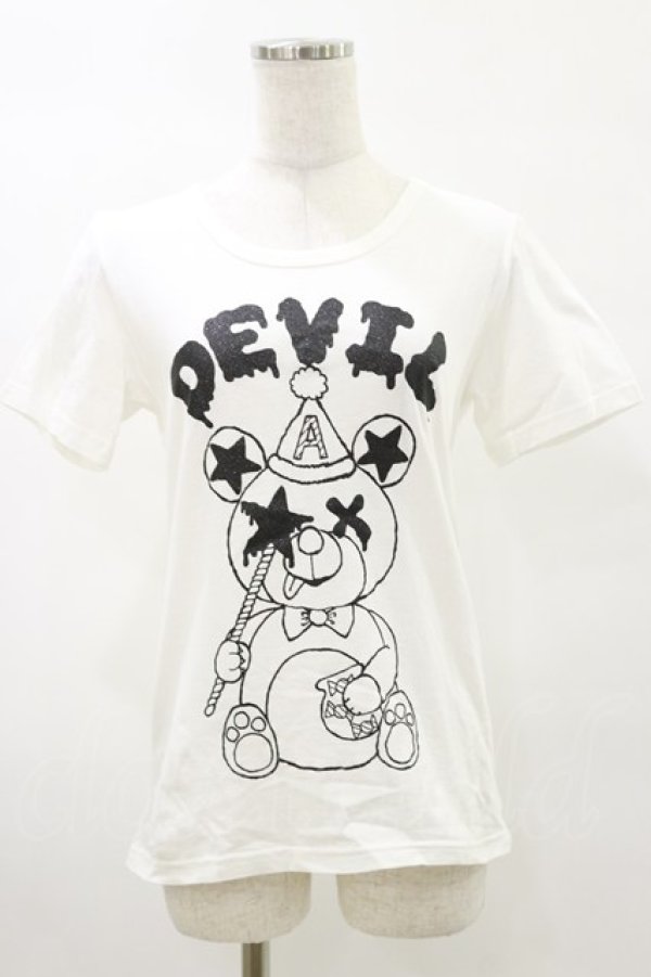 画像1: MALKOMALKA / プリントTシャツ  白×黒 H-25-05-17-044-PU-TO-KB-ZH (1)