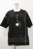 画像1: HELL CAT PUNKS / カラーステッチTシャツ  黒×白 H-25-05-17-047-PU-TO-KB-ZH (1)
