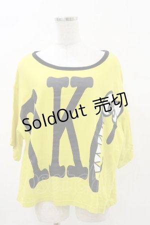 画像: MALKOMALKA / プリントTシャツ  イエロー×黒 H-25-05-17-048-PU-TO-KB-ZH