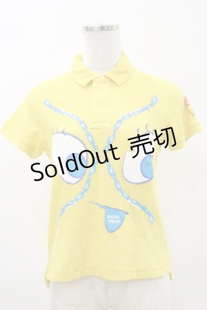 画像: MALKOMALKA / プリントポロトップス  イエロー H-25-05-17-053-PU-TO-KB-ZH
