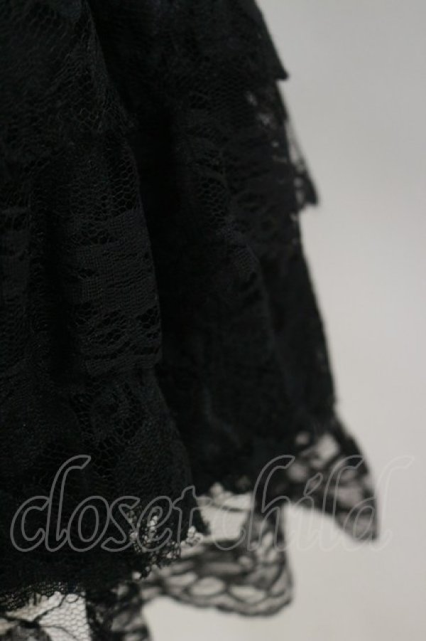 画像4: SEXY DYNAMITE LONDON / ガーター風レースフリルスカート M 黒 H-25-05-17-068-PU-SK-KB-ZH (4)