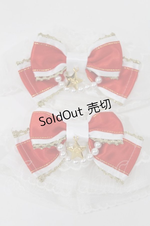 画像1: Angelic Pretty / Pearlオーガンジーお袖とめ  オフ/レッド H-25-05-17-1009-AP-ZA-NS-ZH (1)