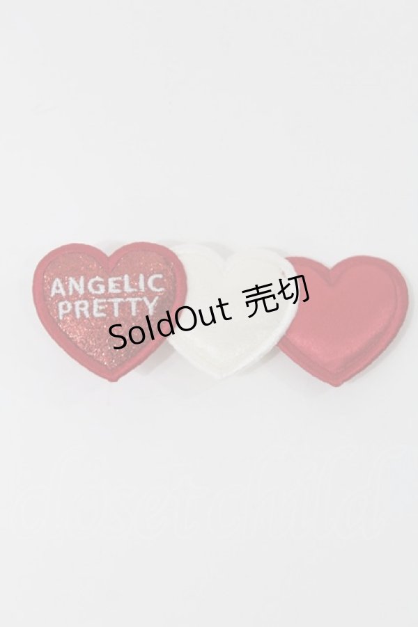 画像1: Angelic Pretty / Trio Heartクリップ  レッド/ホワイト H-25-05-17-1018-AP-AC-NS-ZH (1)
