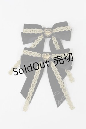 画像: Angelic Pretty / レースハートチャームベルリボンクリップSet  ブラック H-25-05-17-1034-AP-AC-NS-ZH