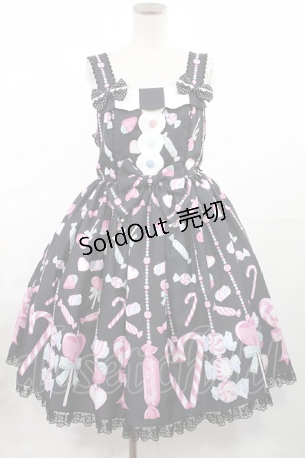 画像1: Angelic Pretty / Candy Ornamentジャンパースカート Free ブラック H-25-05-17-1003-AP-OP-NS-ZH (1)