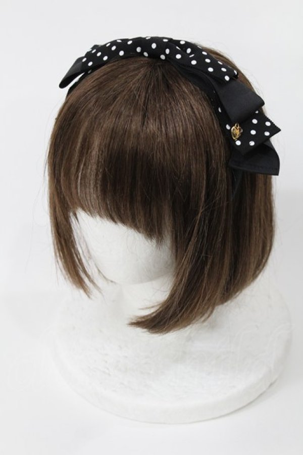 画像1: Angelic Pretty / Dot Michelleカチューシャ  ブラック H-25-05-17-1039-AP-AC-NS-ZH (1)