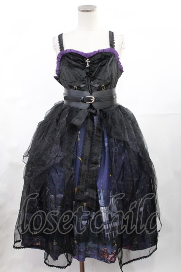 画像1: YingLuoFu（海外ロリータブランド） / Witchville Halloween セット M ブラック H-25-05-17-1048-LO-OP-NS-ZH (1)