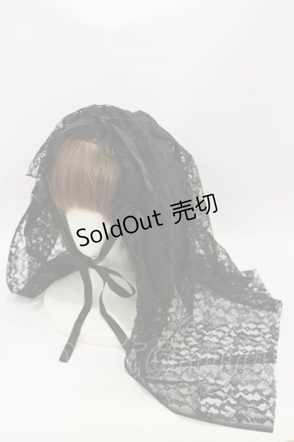 画像1: MARBLE / ベールヘッドドレス  黒 H-25-05-17-002-GO-AC-KB-ZH (1)