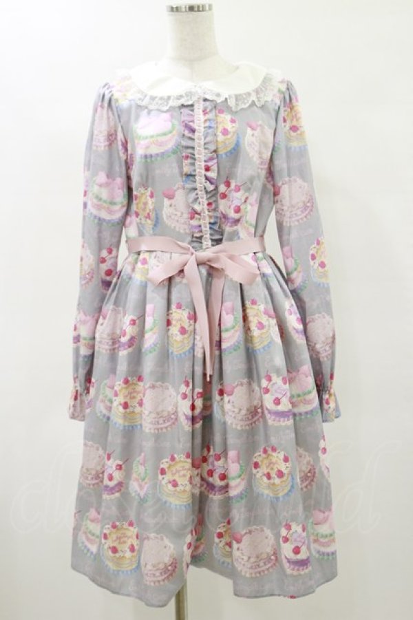 画像1: Emily Temple cute / Decoration CAKEワンピース L ライトグレー H-25-05-17-077-ET-OP-KB-ZH (1)