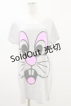 画像: MALKOMALKA / プリントロングカットソー  グレー H-25-05-17-019-PU-TO-KB-ZH
