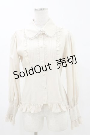 画像: ATELIER PIERROT / ピンタックヨークフリルブラウス  ベージュ H-25-05-17-024-EL-BL-KB-ZH