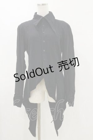 画像: BPN FOR MEN / 燕尾ブラウス  黒 H-25-05-17-028-GO-BL-KB-ZH