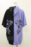 画像2: NieR Clothing / 半袖ZIPパーカー  2TONE(パープル×ブラック) H-25-05-17-029-PU-TO-KB-ZH (2)