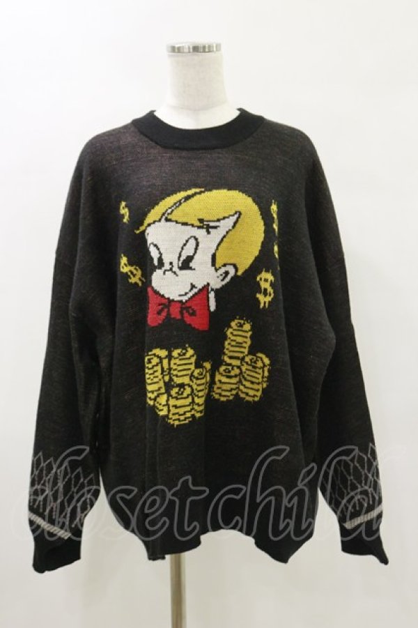 画像1: LAND by MILKBOY / RR RICH SWEATER  ブラック H-25-05-17-031-MB-TO-KB-ZT240 (1)
