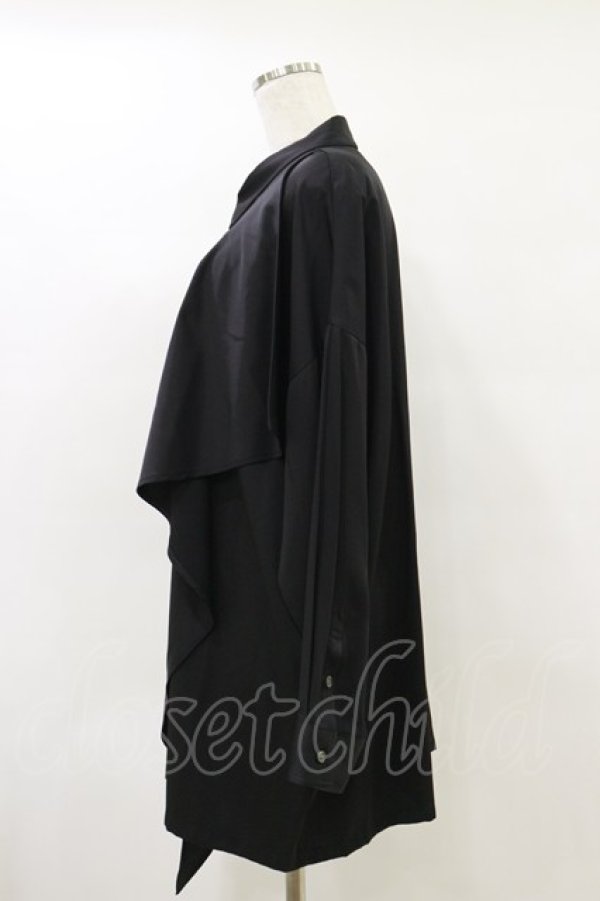 画像3: MiDiom / Ruffle Frill Big Shirt  ブラック H-25-05-18-043-PU-BL-KB-ZH (3)